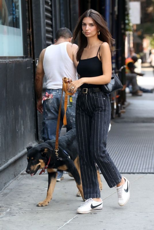 EMILY RATAJKOWSKI Out with Her Dog in New York 09/26/2019