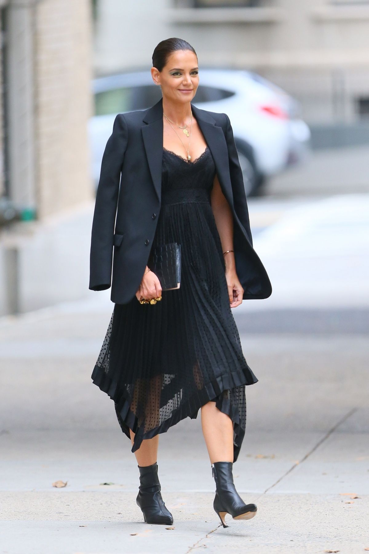 KATIE HOLMES Heading to Zimmermann Fashion Show in New York 09/04/2019 ...