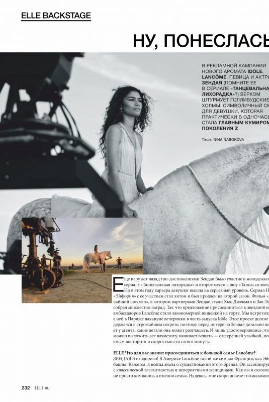 ZENDAYA in Elle Magazine, Russia September 2019