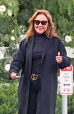 LEAH REMINI Leaves a Restaurant in Hollywood 12/17/2019
