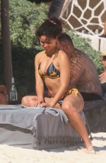 ALISHA WAINWRIGHT in Bikini at a Beach in Tulum 01/25/2020