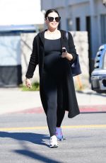 Pregnant JENNA DEWAN at Coffee Bean in Los Angeles 01/29/2020