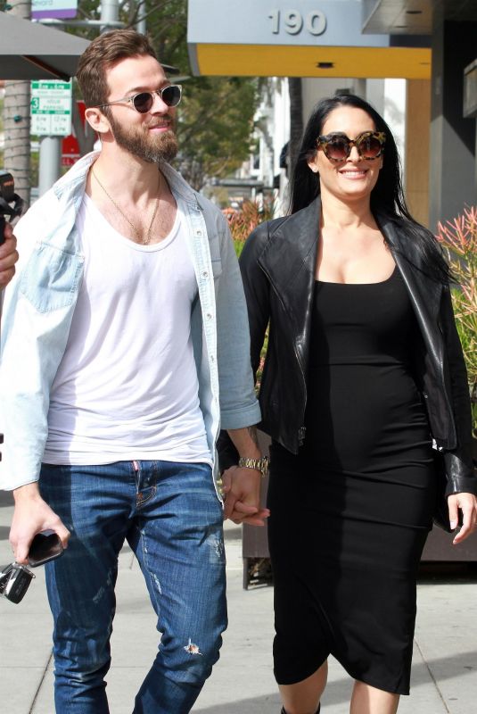 Pregnant NIKKI BELLA and Artem Chigvintsev Out for Lunch in Beverly Hills 01/30/2020