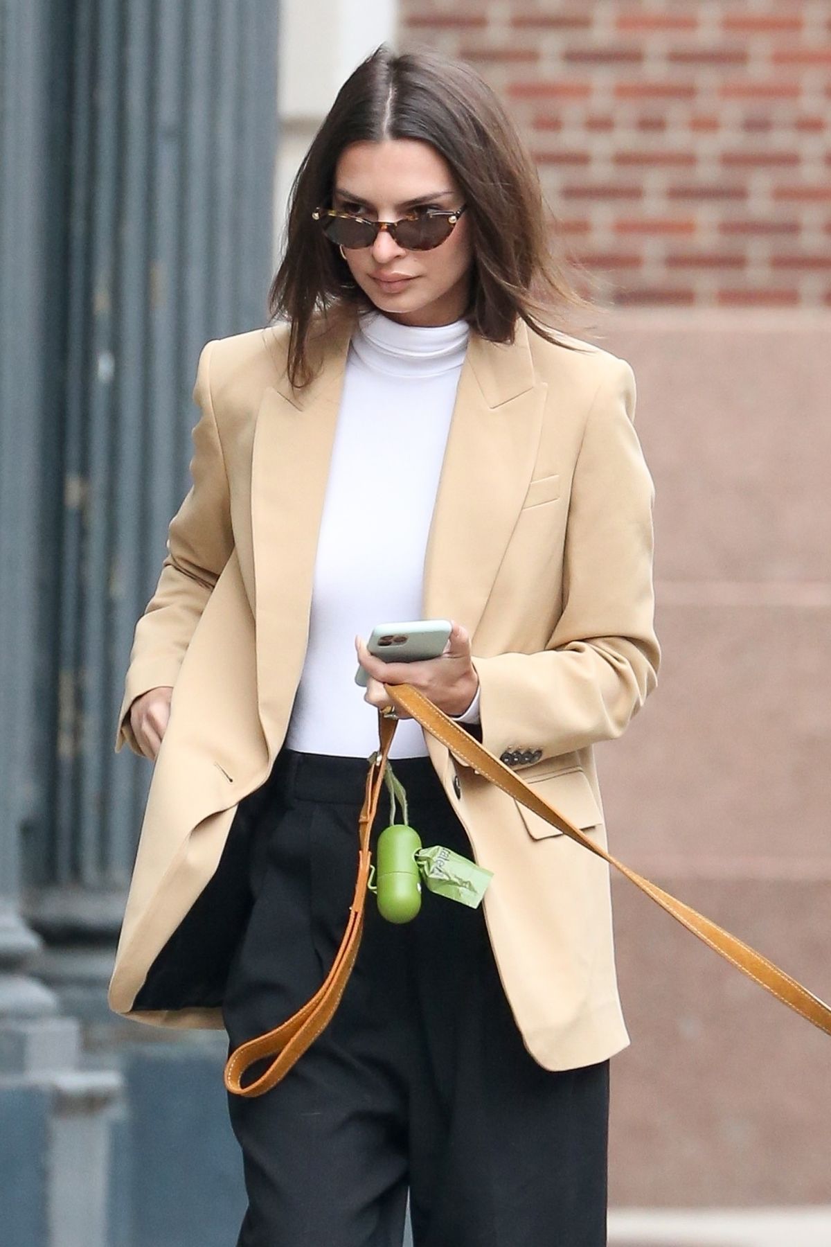 EMILY RATAJKOWSKI in Givenchy Wool Blazer Out with Her Dog in New York ...