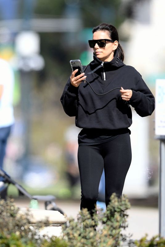 EVA LONGORIA Out at a Park in Beverly Hills 03/17/2020