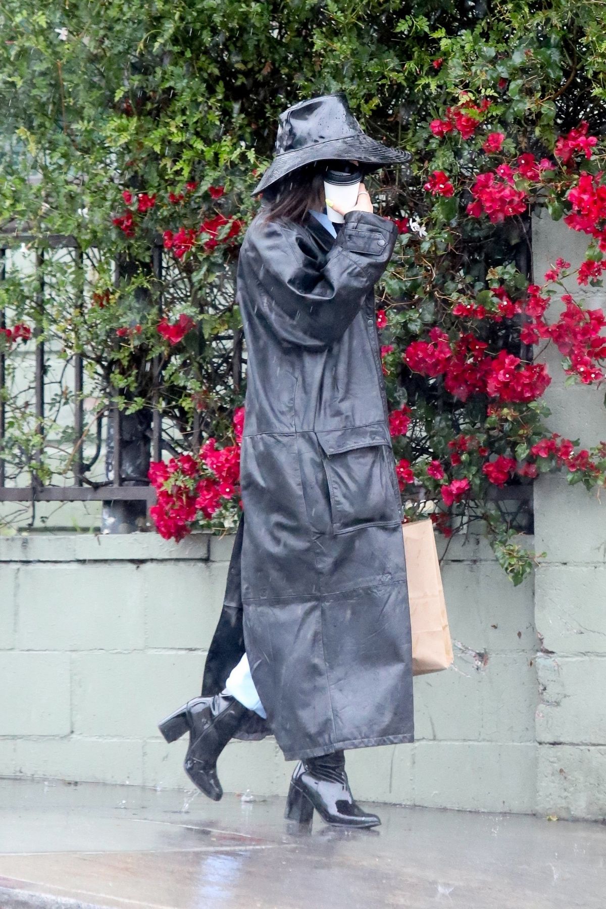 VANESSA HUDGENS Braves the Rain while Out for Coffee in Los Feliz 03/12 ...