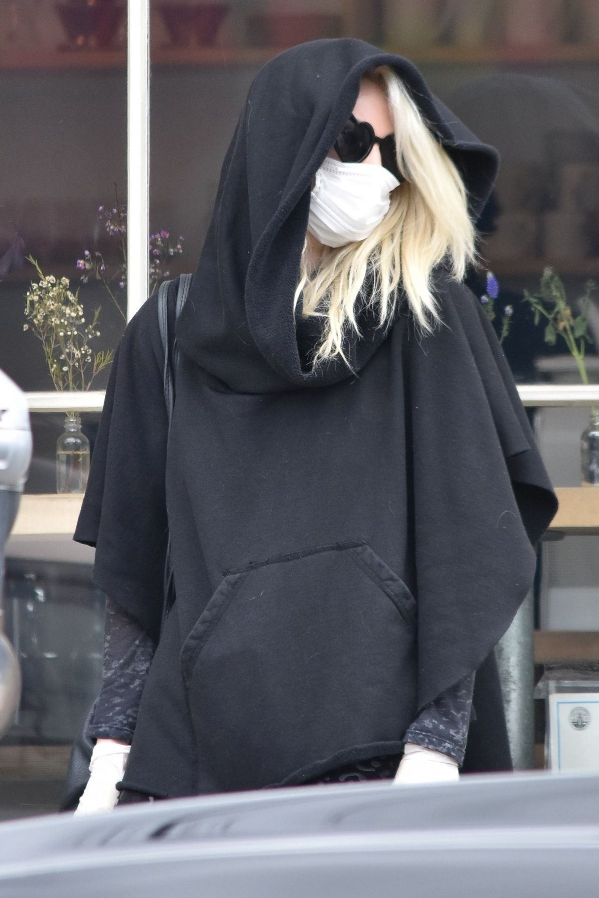 KIMBERLY STEWART Wearing Mask Out for Coffee in Los Angeles 04/19/2020 ...