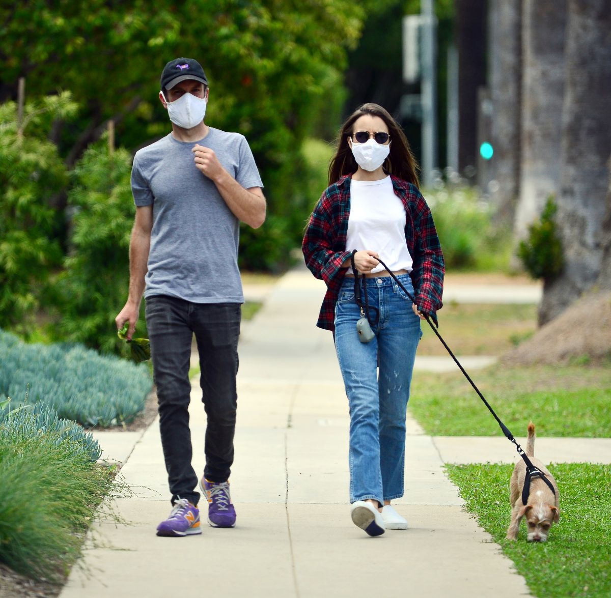 LILY COLLINS and Charlie McDowell Out with Her Dog in Beverly Hills 05 ...