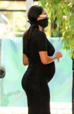 Pregnant NIKKI BELLA at a Gas Station in Studio City 05/02/2020