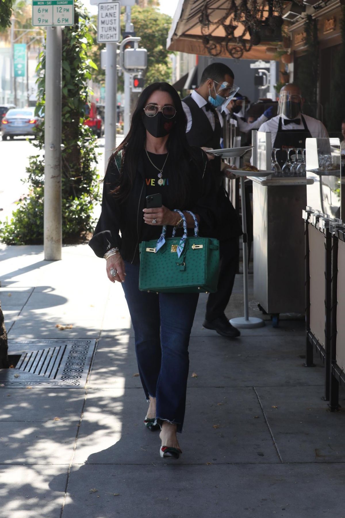 Kyle Richards Street Style - II Pastaio in Beverly Hills 07/21/2020 •  CelebMafia