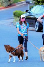 AUBREY PLAZA Out with Her Dogs in Los Angeles 08/26/2020
