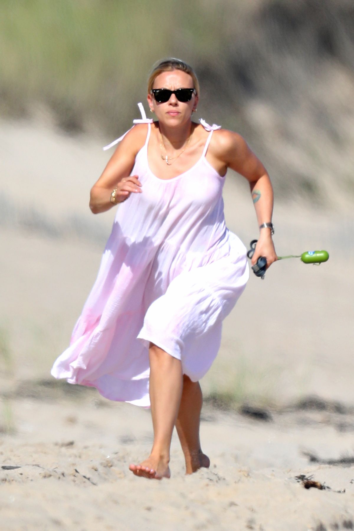 SCARLETT JOHANSSON Out on the Beach in The Hamptons 08/20 ...