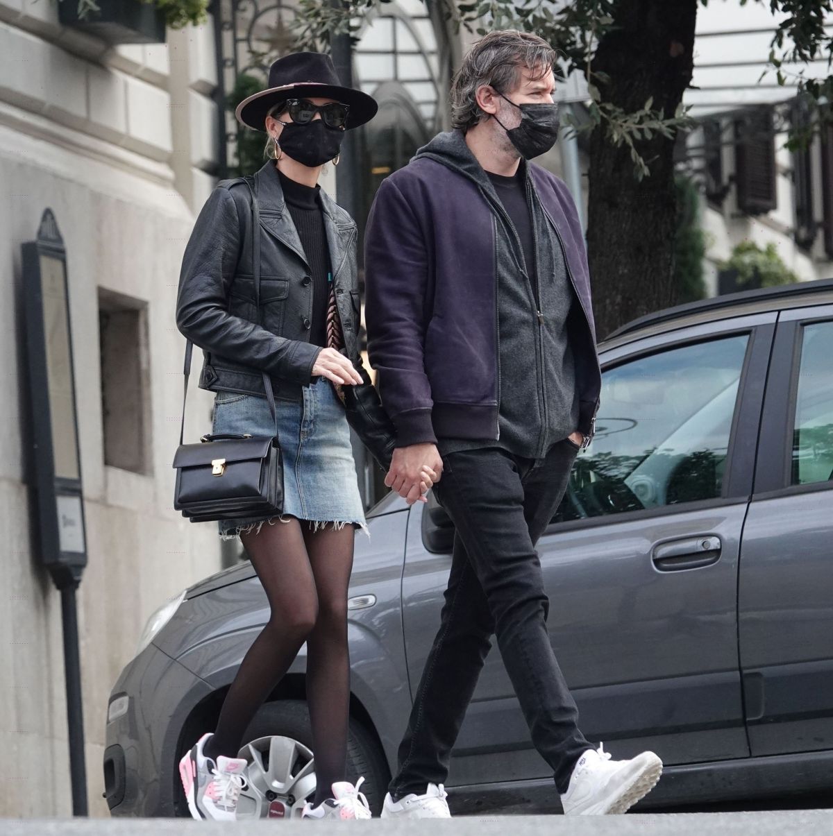 LAETICIA HALLYDAY and Jalil Lespert Out in Rome 11/02/2020 ...