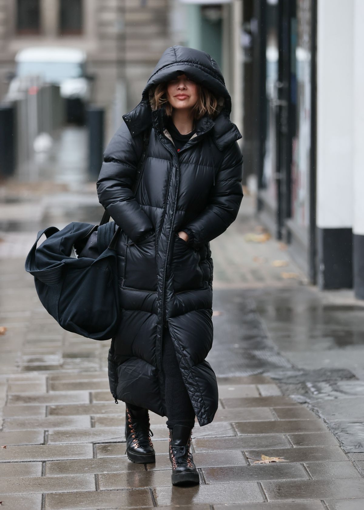 MYLEENE KLASS in a Warm Coat Arrives at Smooth Radio in London 11/20 ...