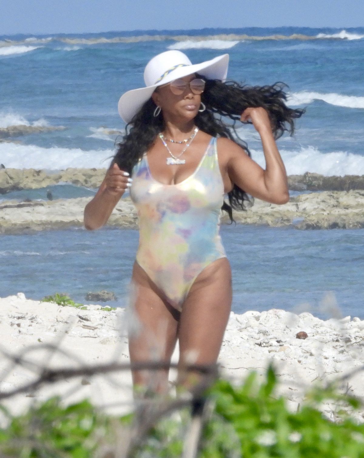 VIVICA FOX in Swimsuit at a Beach in Tulum 12/21/2020 HawtCelebs