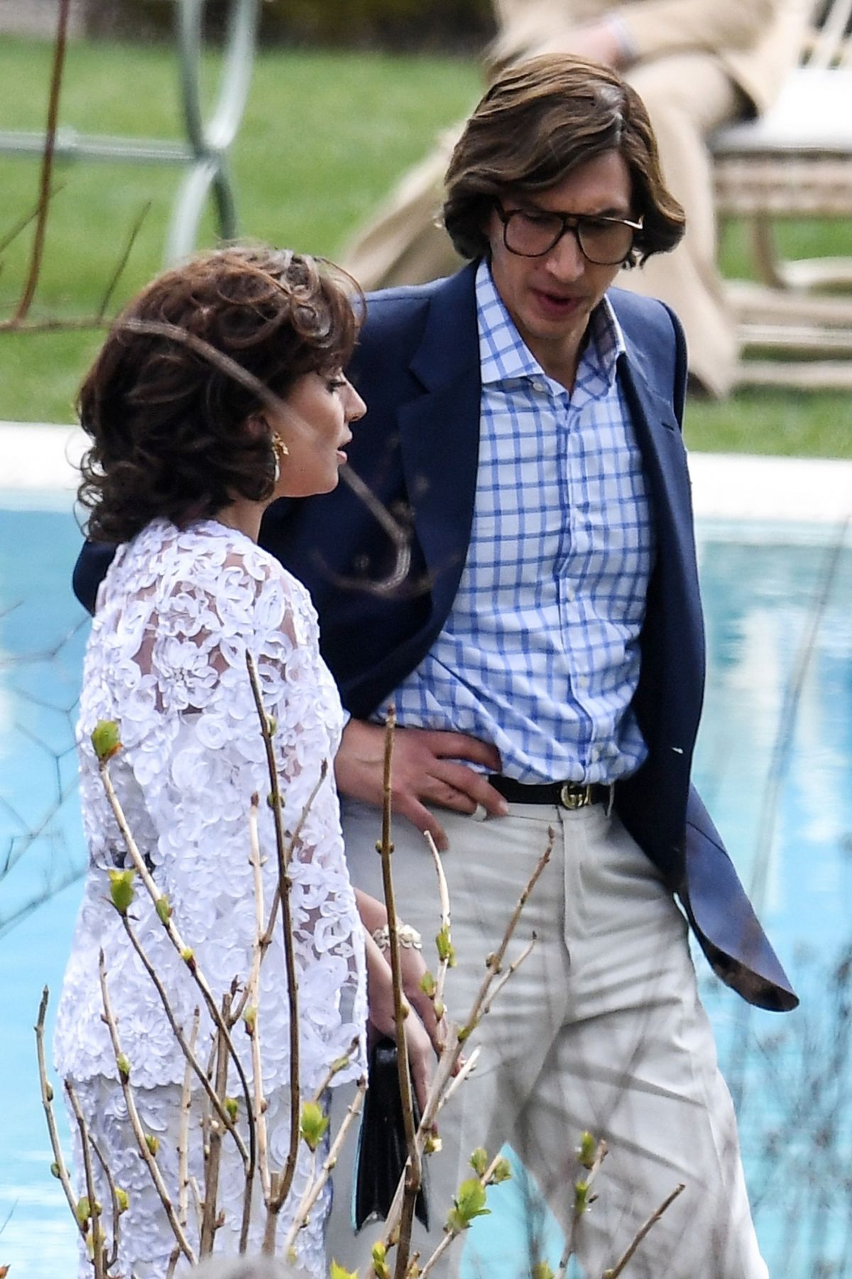 Lady Gaga And Adam Driver On The Set Of House Of Gucci At Lake Como 03 17 2021 Hawtcelebs
