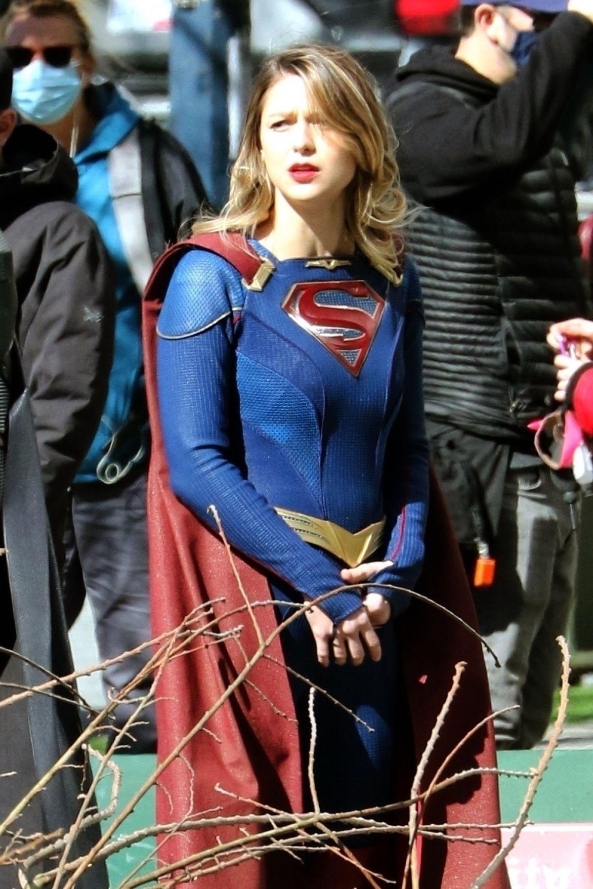 Melissa Benoist On The Set Of Supergirl In Vancouver