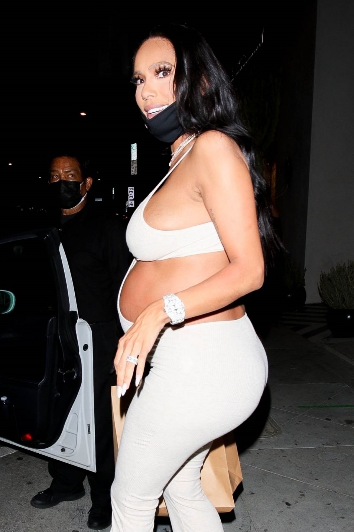 Pregnant ERICA MENA at Catch LA in West Hollywood 05/09/2021 HawtCelebs