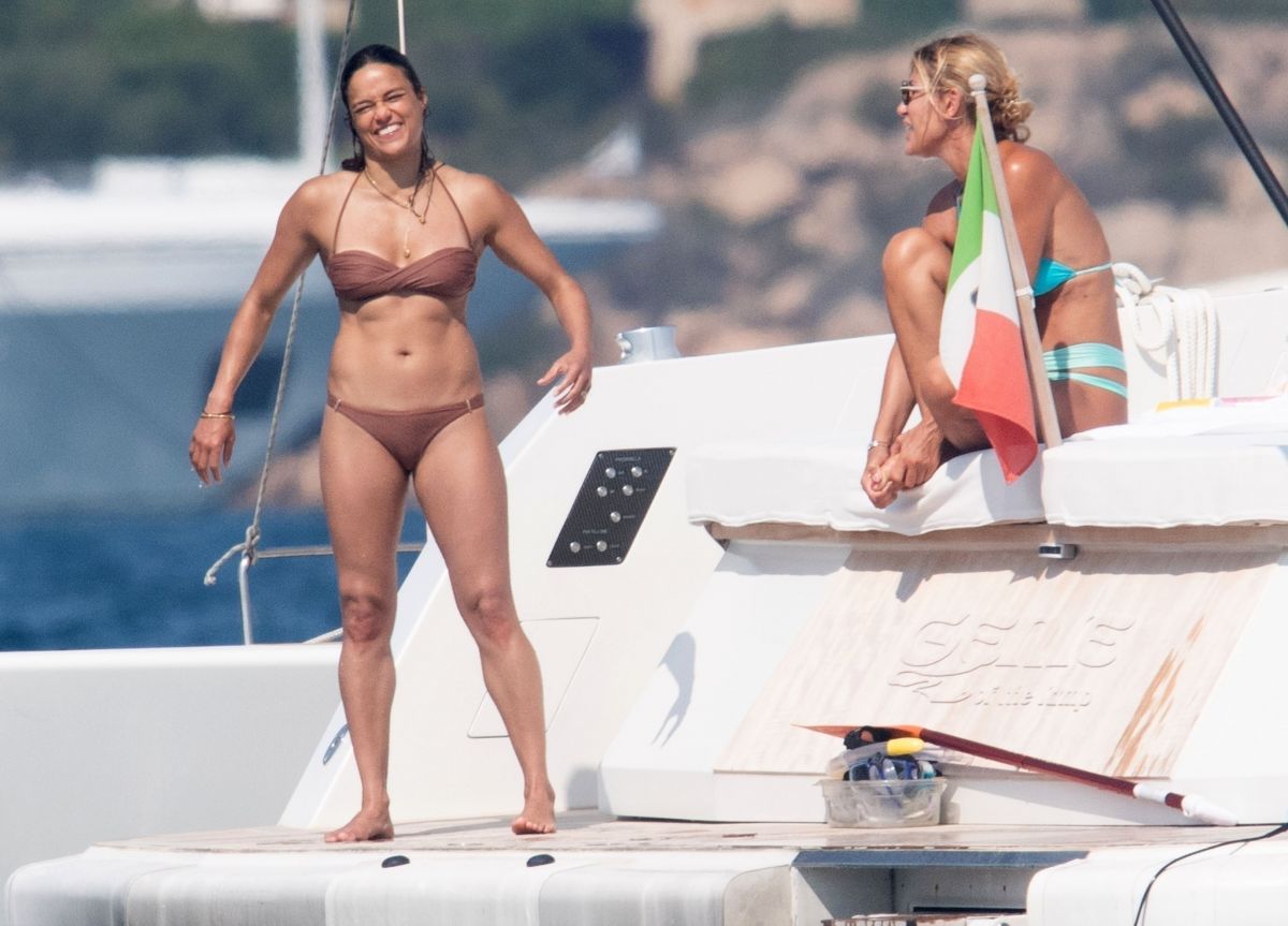 MICHELLE RODRIGUEZ In Bikini At A Yacht In Porto Cervo HawtCelebs