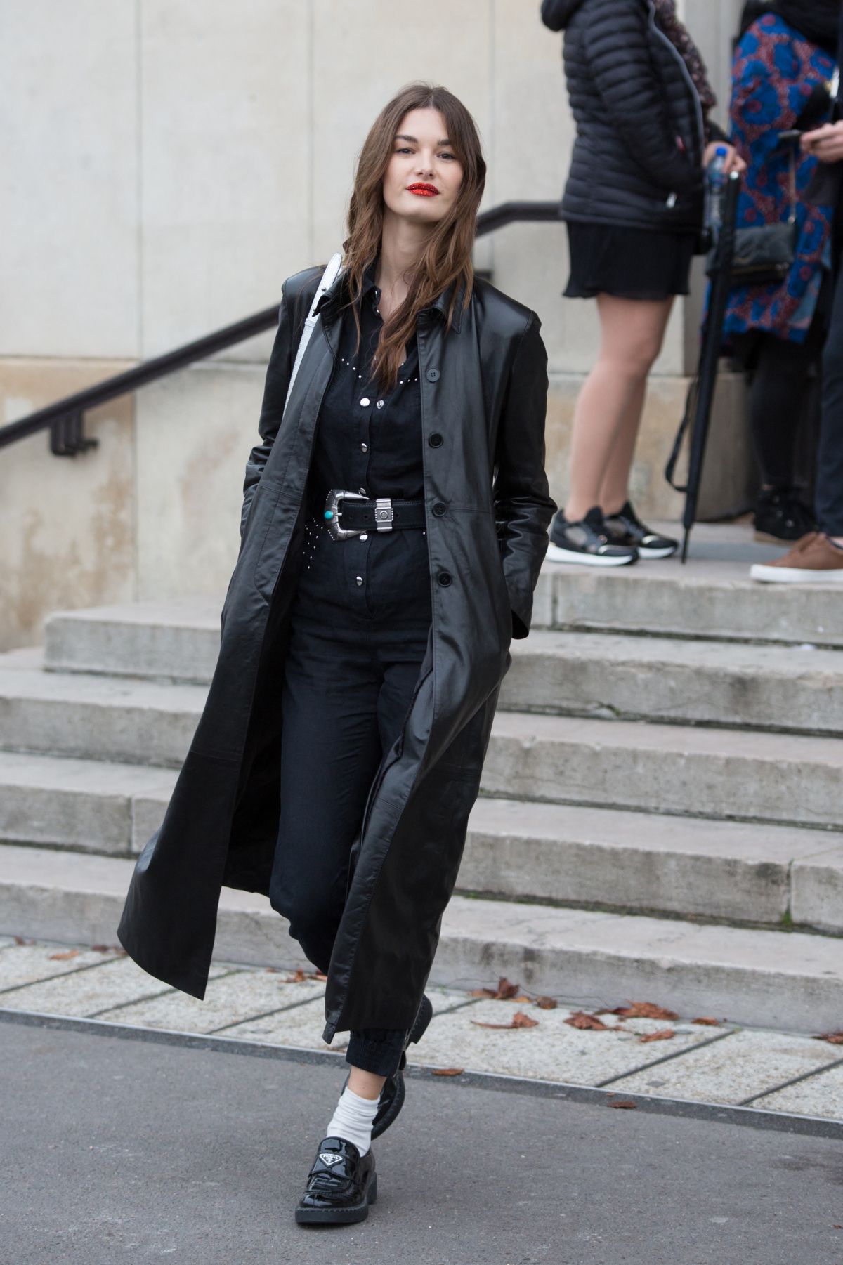 OPHELIE GUILLERMAND Leaves L’Oreal Show at Paris Fashion Week 10/03 ...