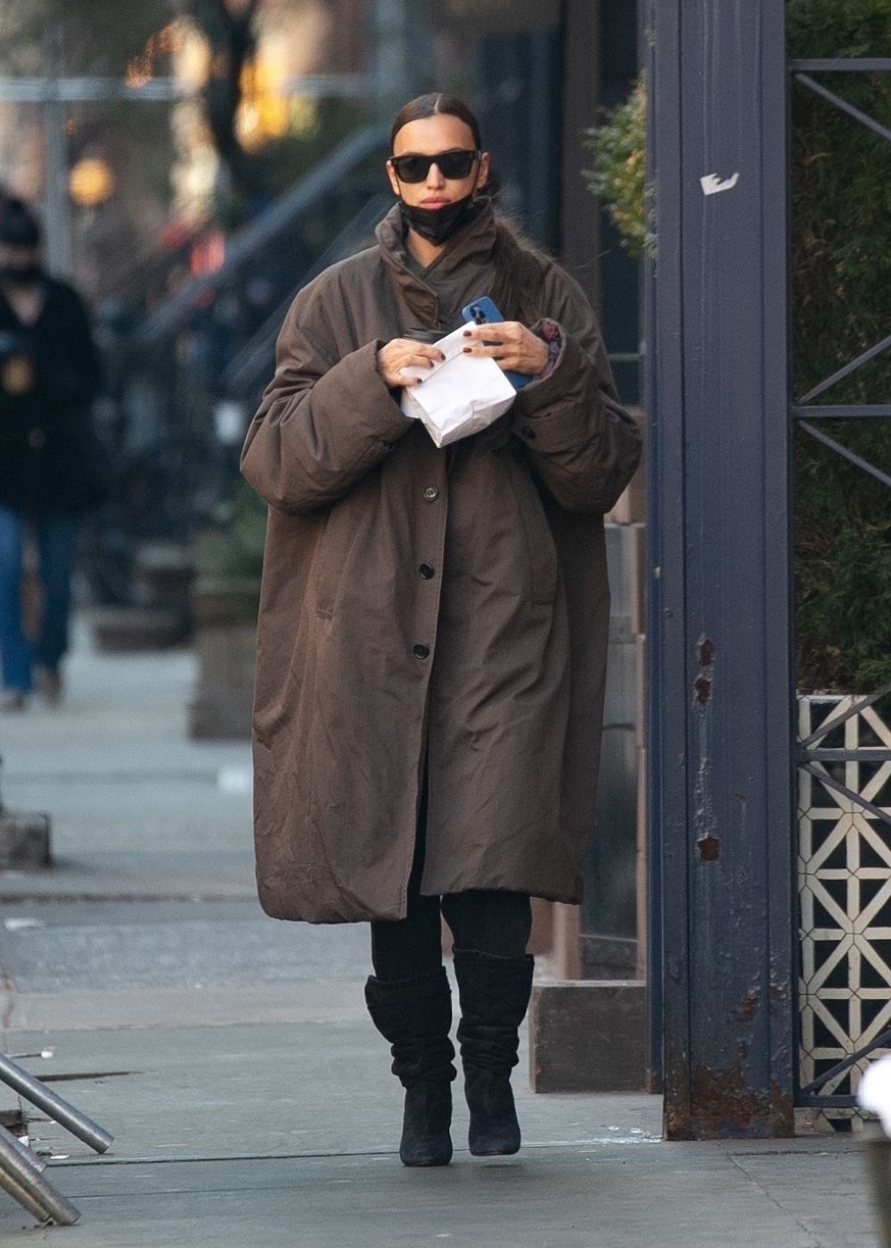 IRINA SHAYK Out for Coffee and Breakfast in New York 02/16/2022 ...