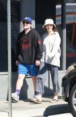 CLAUDIA TRAISAC and Josh Hutcherson Out for Coffee in Los Feliz 03/07/2022