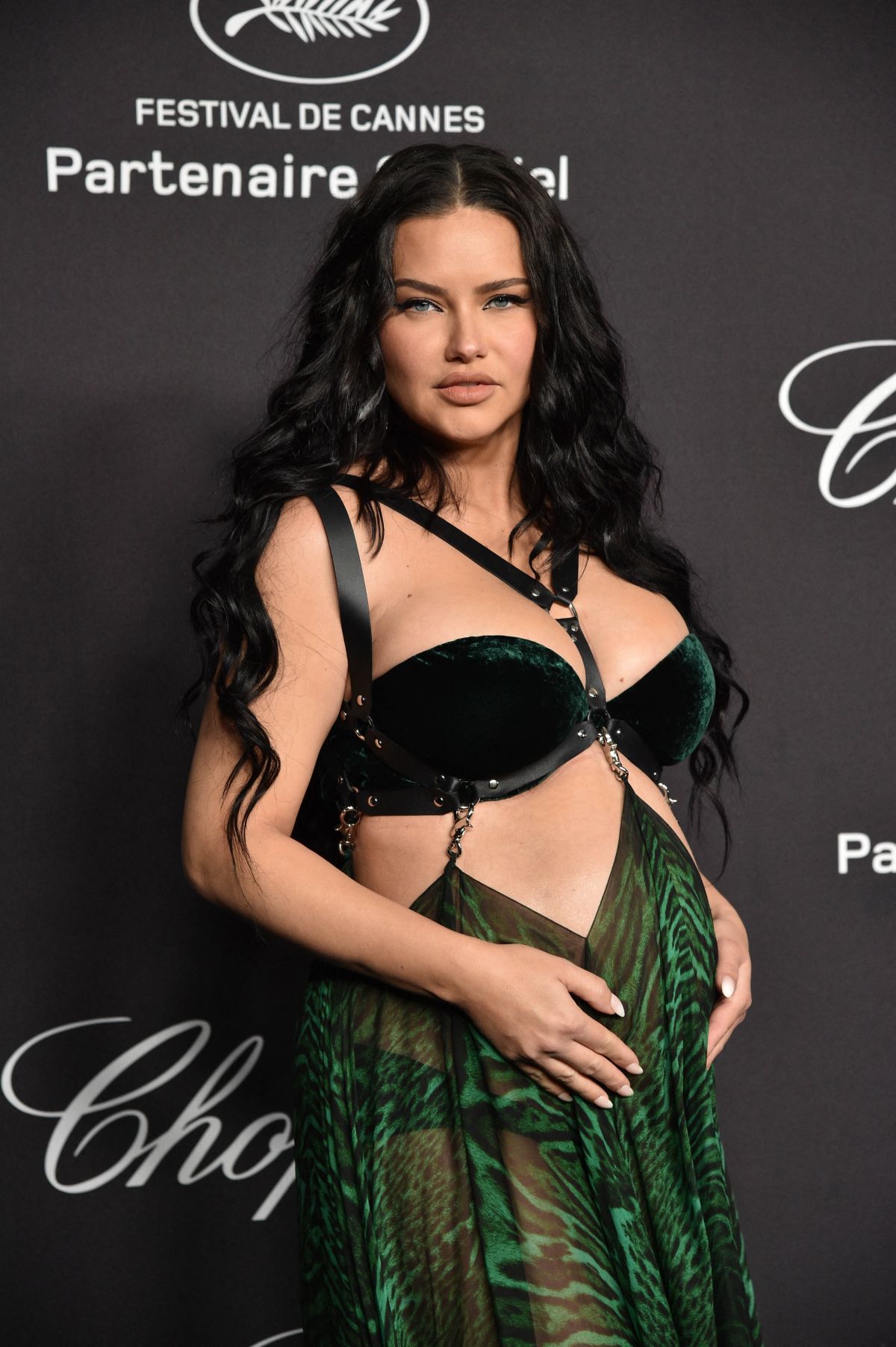 Pregnant ADRIANA LIMA at Chopard Loves Cinema Dinner in Cannes 05/21