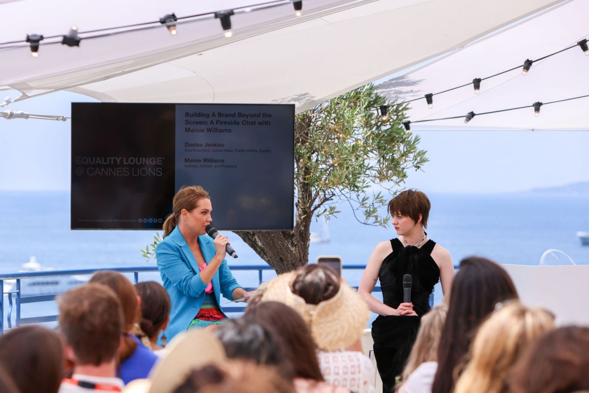 MAISIE WILLIAMS at A Female Quotient Lounge Panel at Cannes Lions 2022