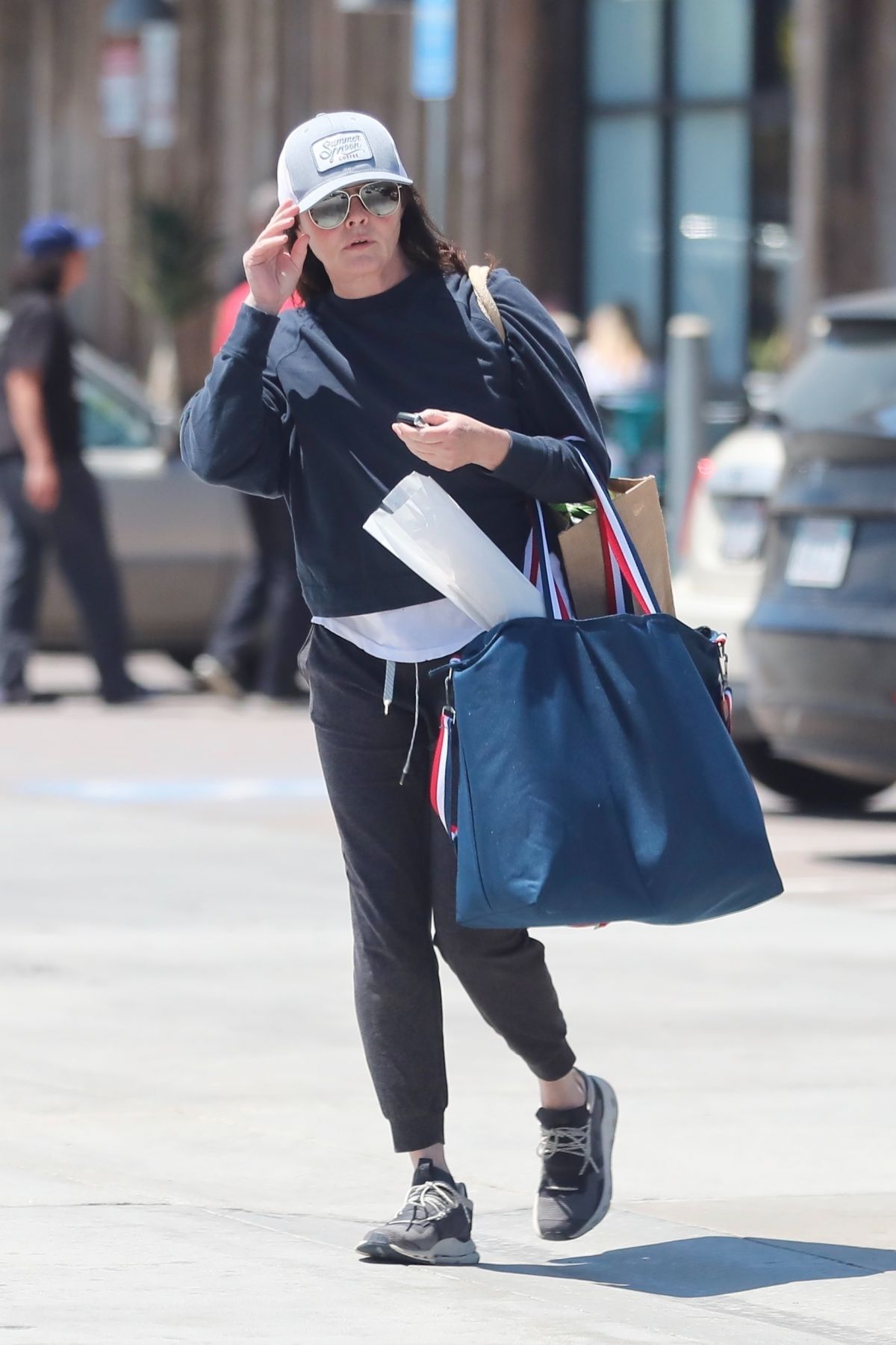 SHANNEN DOHERTY Out Shopping at Vintage Grocers in Malibu 07/05/2022 ...
