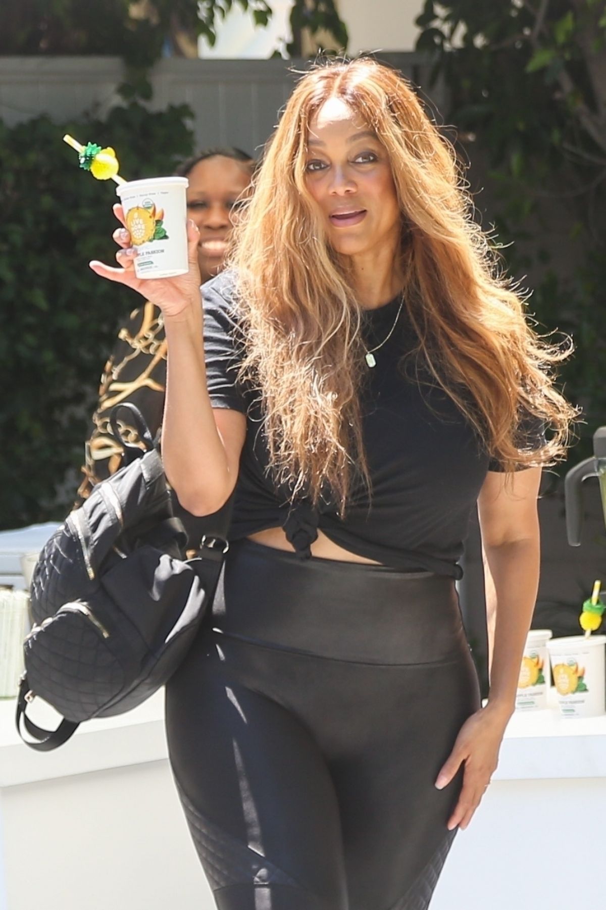 TYRA BANKS Arrives at Day of Indulgence Party in Brentwood 08/14/2022