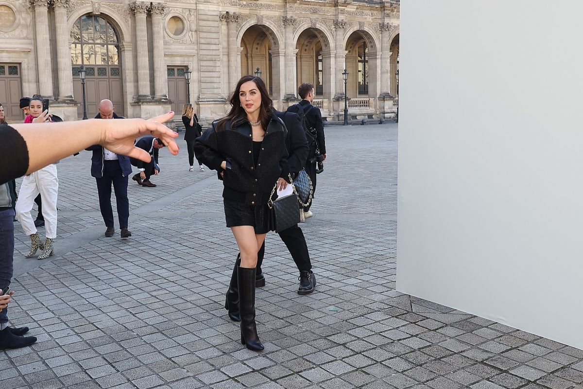 Ana de Armas attends the Louis Vuitton SS22 show during Paris Fashion Week  in Paris, France