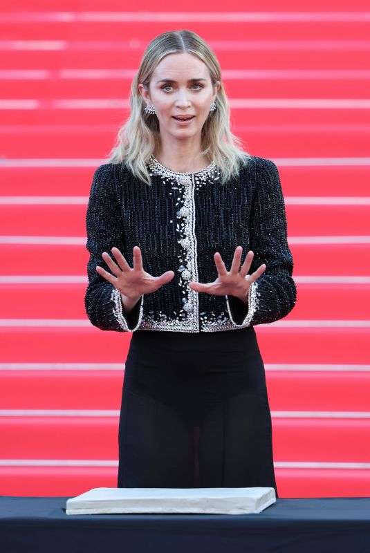 EMILY BLUNT at Handprint Ceremony at Palais des Festivals et des Congresses in Cannes 10/16/2022