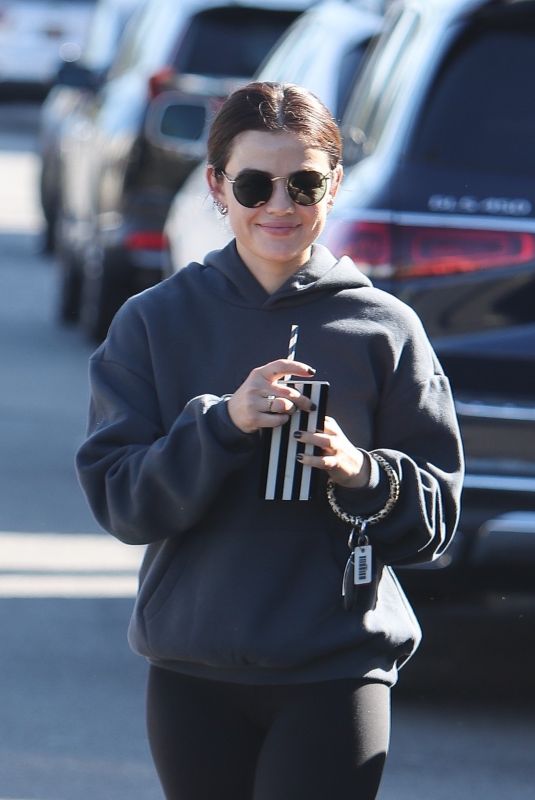 LUCY HALE Out for Morning Coffee at Blue Bottle Coffee in Studio City 10/30/2022