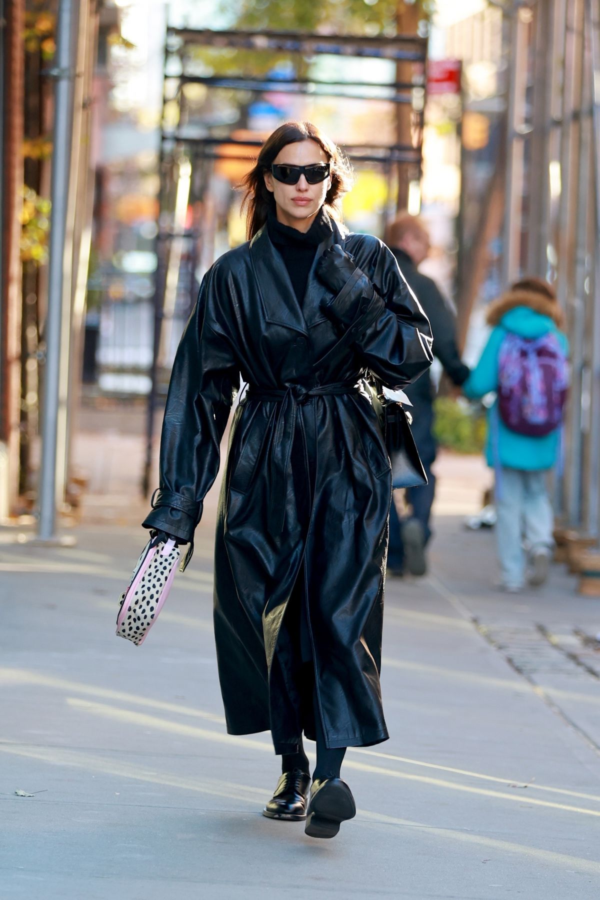 IRINA SHAYK in a Black Leather Coat Out in New York 11/14/2022 – HawtCelebs