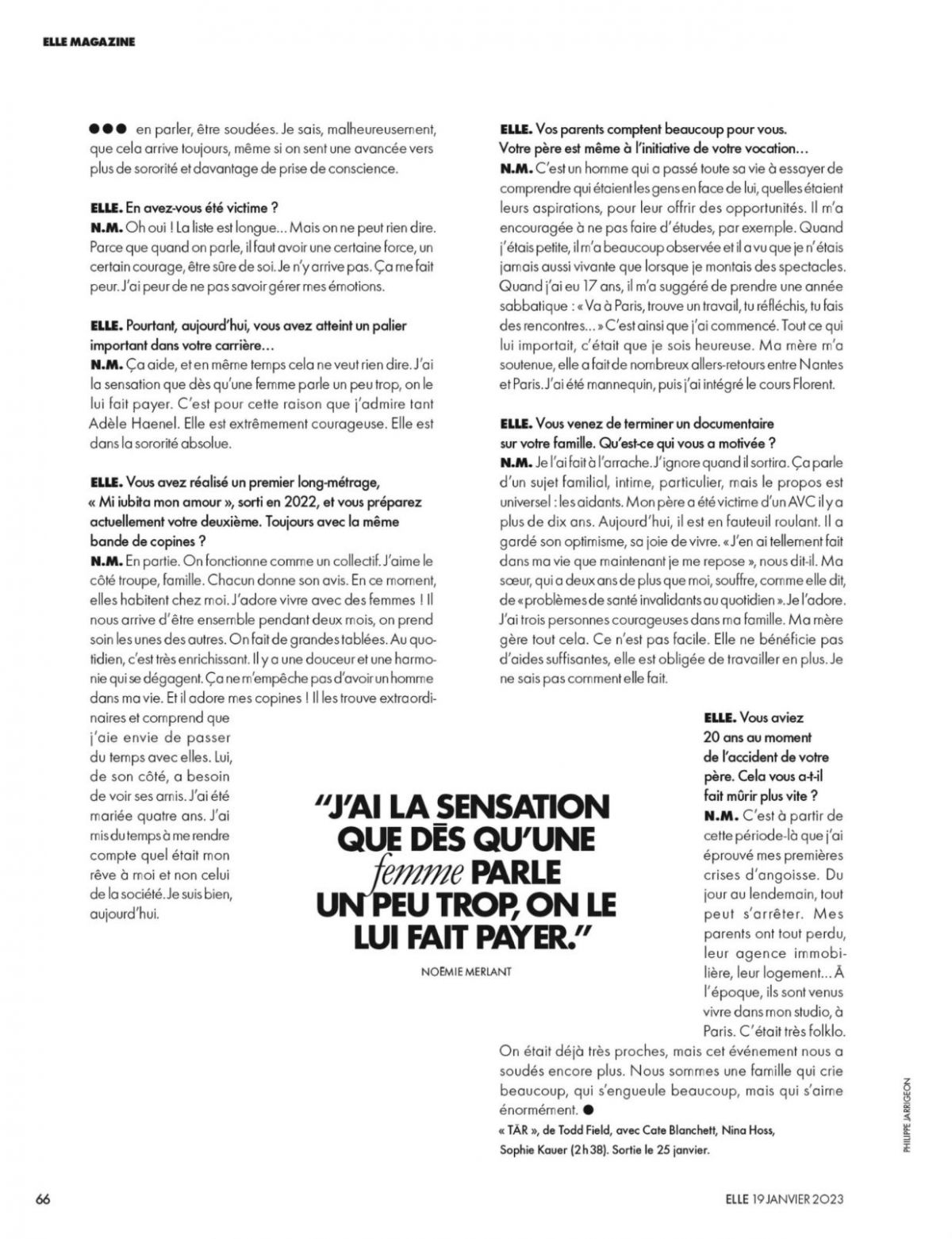 NOEMIE MERLANT in Elle Magazine, France January 2023 – HawtCelebs