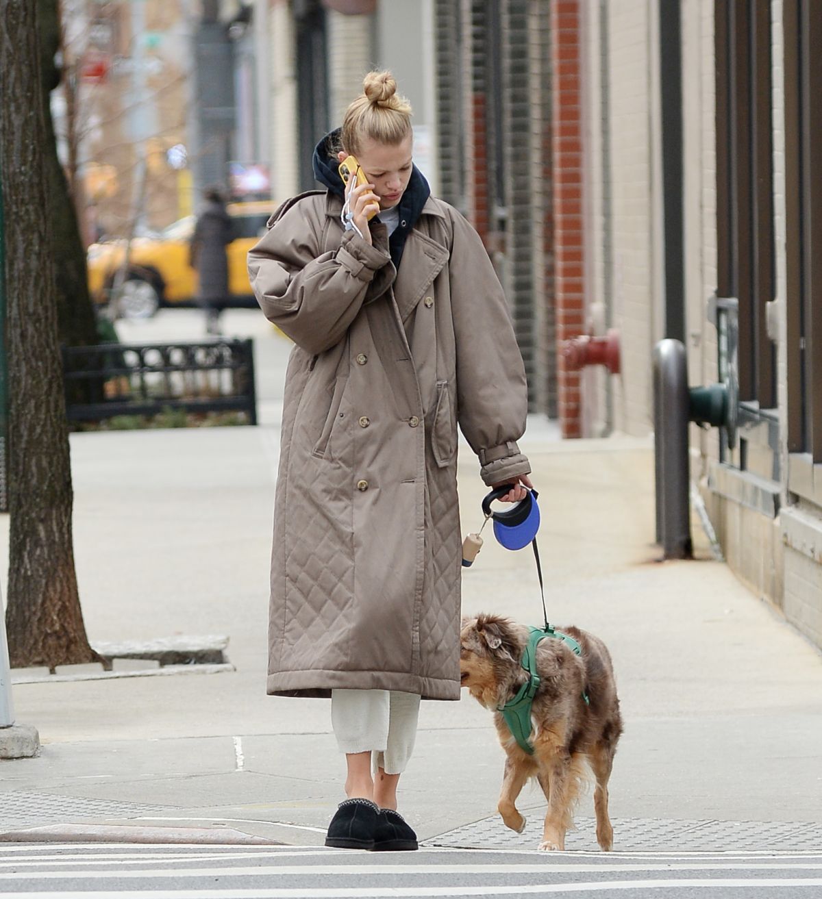 DAPHNE GROENEVELD Out with Her Dog in New York 02/12/2023 – HawtCelebs