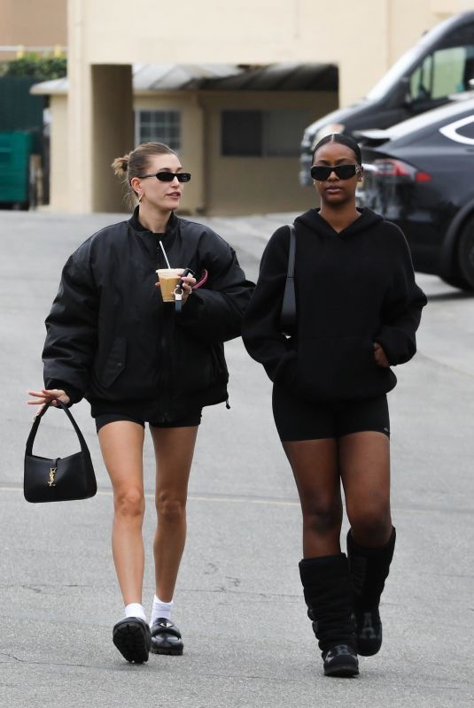 HAILEY BIEBER and JUSTINE SKYE Heading to a Gym in West Hollywood 02/18 ...