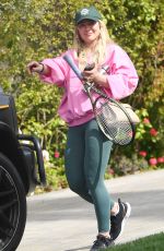 HILARY DUFF Out After Playing Tennis in Los Angeles 02/19/2023
