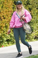 HILARY DUFF Out After Playing Tennis in Los Angeles 02/19/2023