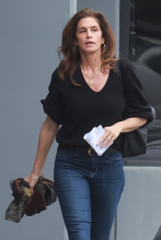 CINDY CRAWFORD Arrives at Photoshoot at a Studio in Santa Monica 03/13 ...