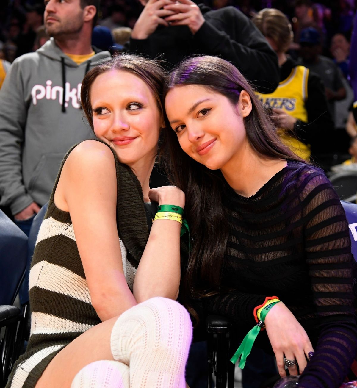 OLIVIA RODRIGO and IRIS APATOW at Oklahoma City Thunder vs Los Angeles