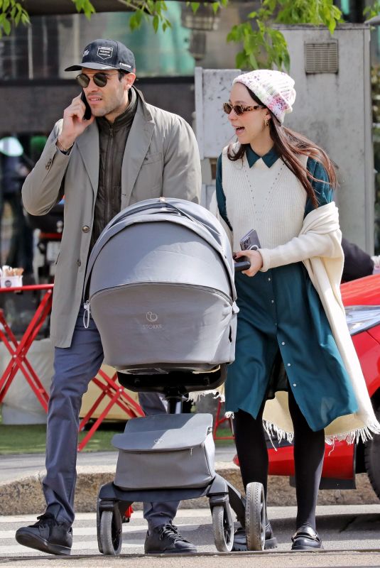 AURORA RAMAZOTTI and Goffredo Cerza Out with their Baby in Milan 04/15 ...