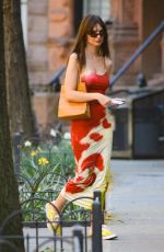 EMILY RATAJKOWSKI Out in a Colorful Dress in New York 04/13/2023