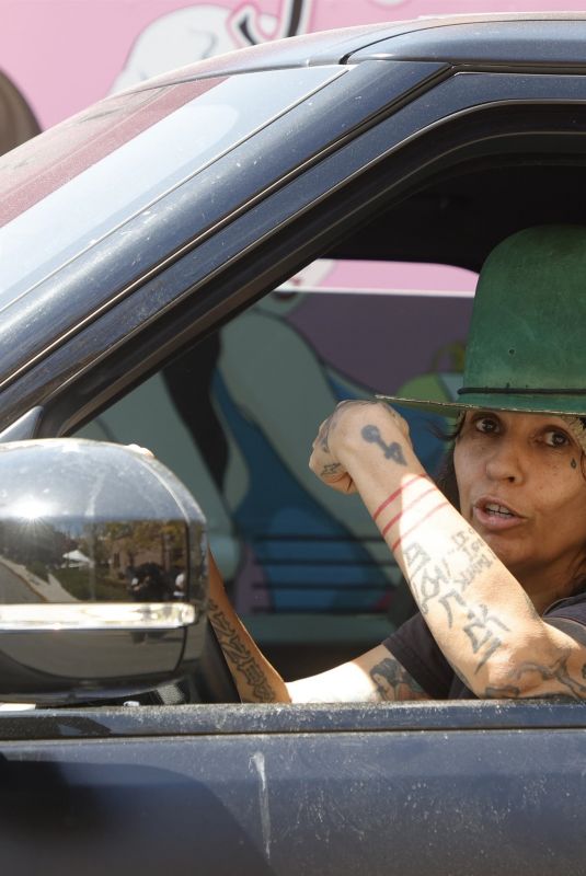 LINDA PERRY Out Driving in Los Angeles 04/22/2023
