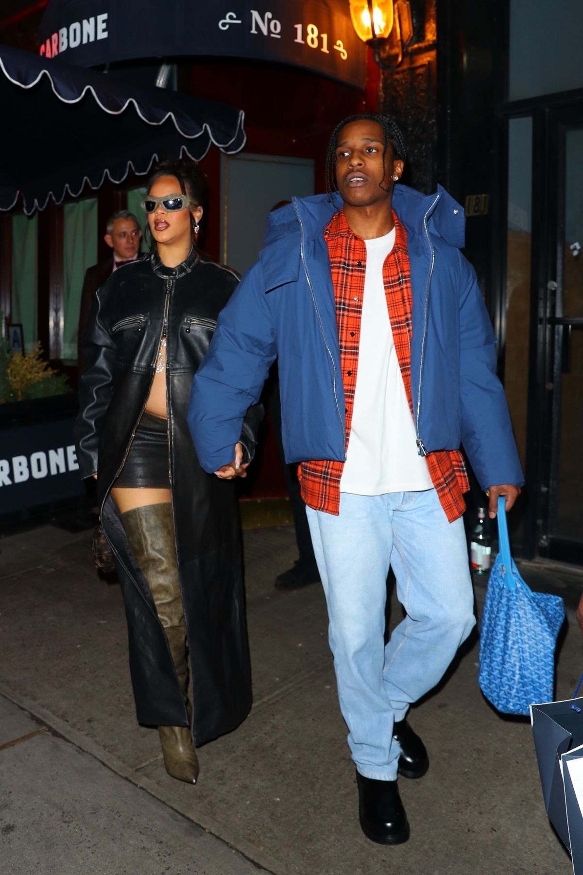 Pregnant RIHANNA and A$AP Rocky Out for Dinner Date at Carbone in New ...