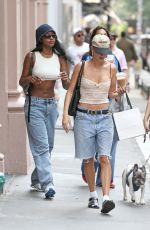 HAILEY BIEBER and JUSTINE SKYE Shopping at Material Good in New York 06/17/2023