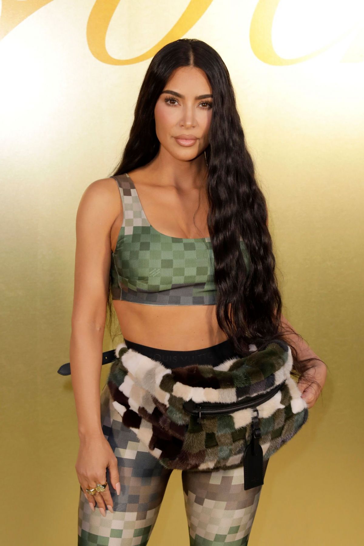 Kim Kardashian attends the Louis Vuitton Menswear SS 2024 show during Paris Fashion  Week in Paris