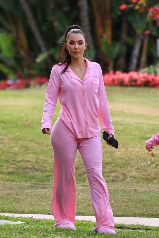 KIM KARDASHIAN Out for a Barbie Themed Pajama Birthday Party in Beverly Hills 06/14/2023