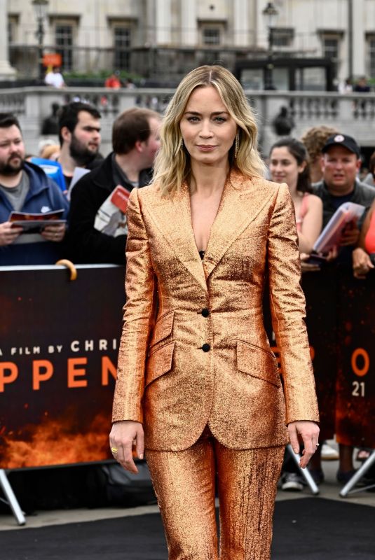 EMILY BLUNT at Oppenheimer Premiere Photocall at Trafalgar Square in London 07/12/2023