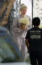 ERIKA JAYNE Receiving Bouquet of Flowers on Her 52nd Birthday in Los Angeles 07/10/2023